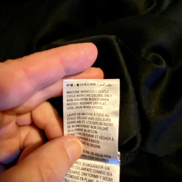 Bar III Black Long Sleeve Sexy Lace Blouse Flowy Sleeves Nylon Spandex XS - Picture 10 of 10